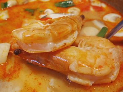 Peeled seafood soup